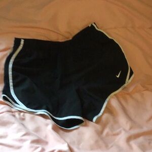 Nike Black Athletic Shorts with Curved Hem